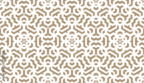 Abstract geometric pattern. A seamless vector background. White and beige ornament. Graphic modern pattern. Simple lattice graphic design