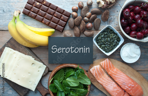 Serotonin foods concept photo