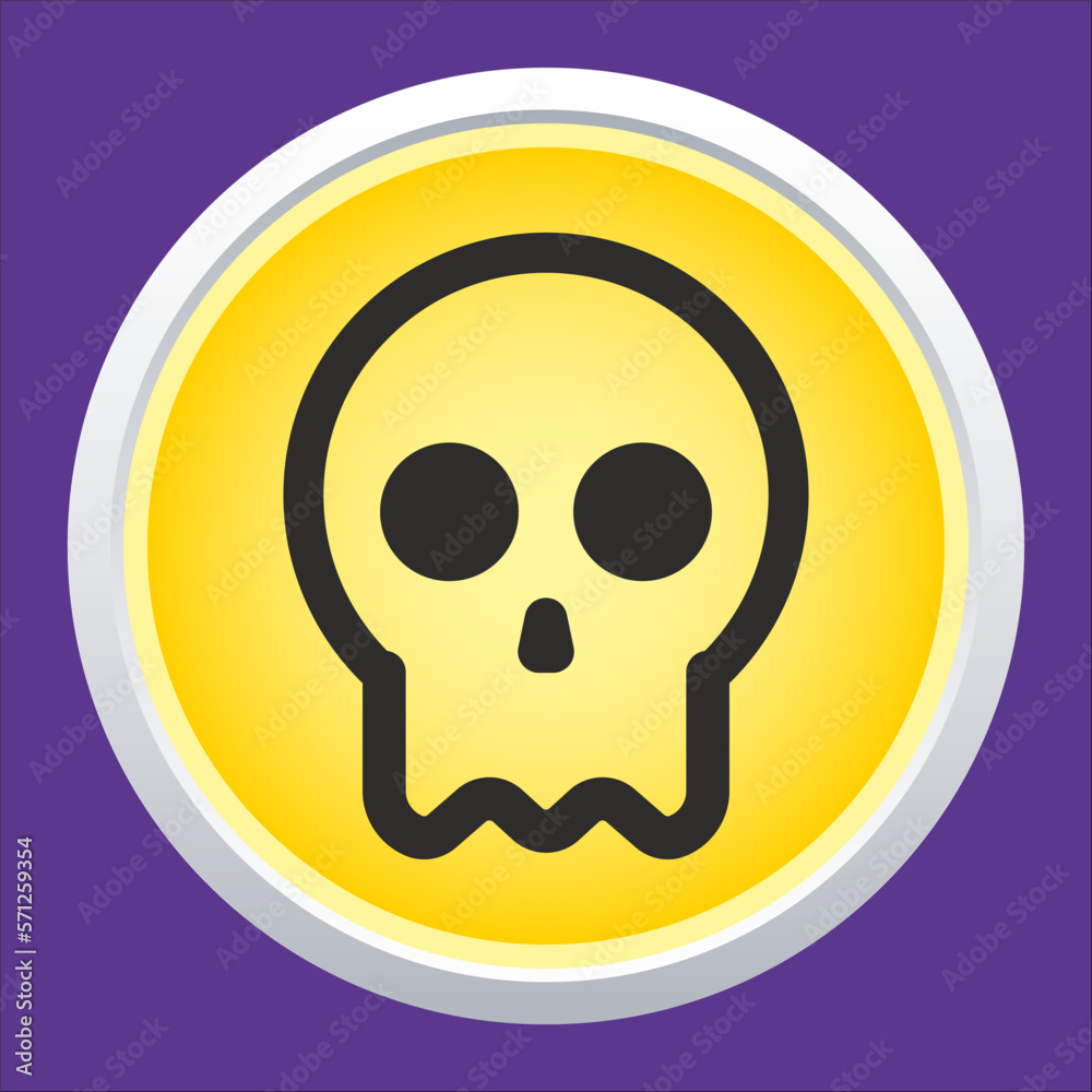 Skull vector icon. Style is flat rounded symbol, rounded angles.