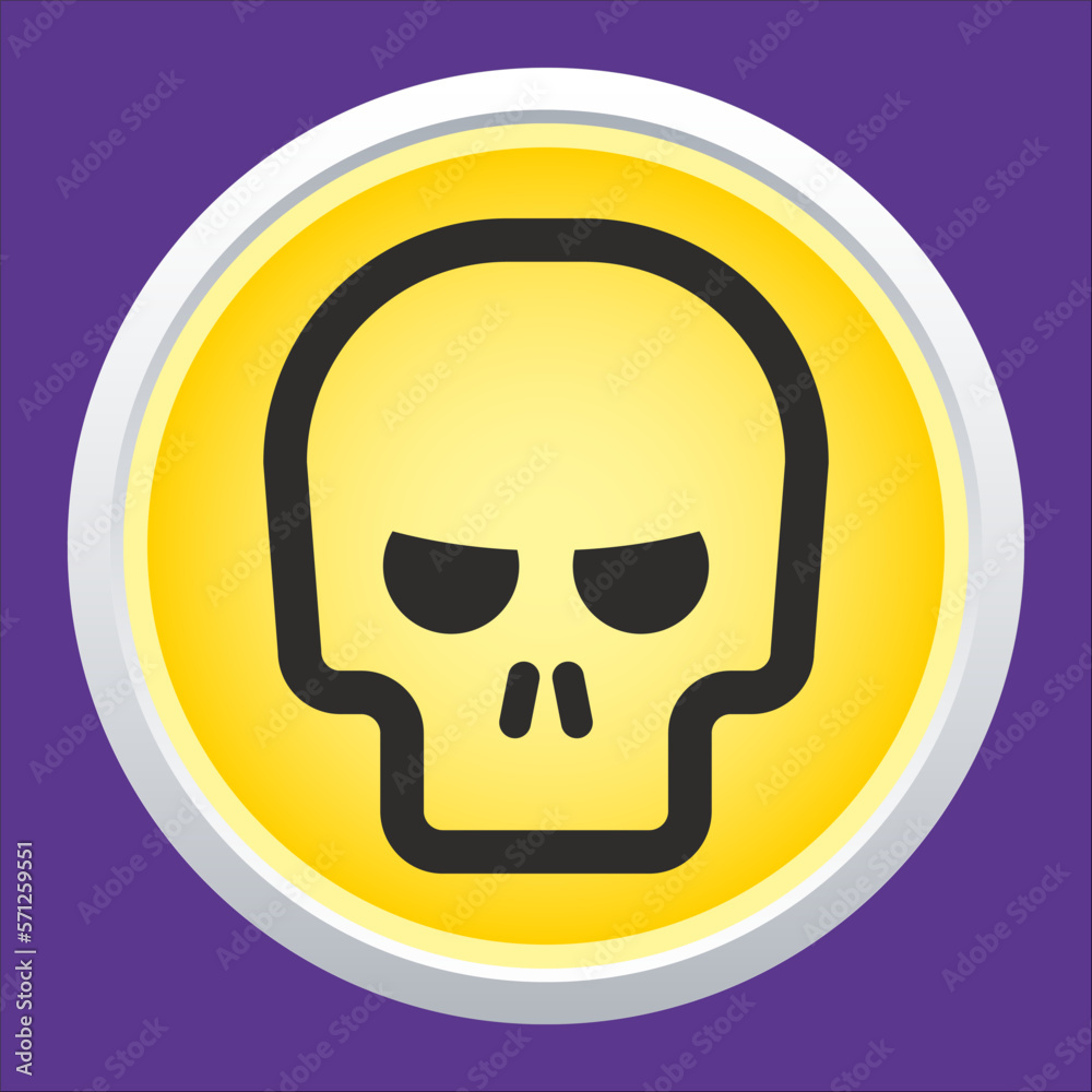 Skull vector icon. Style is flat rounded symbol, rounded angles. Skull vector icon. Style is flat rounded symbol, rounded angles.
