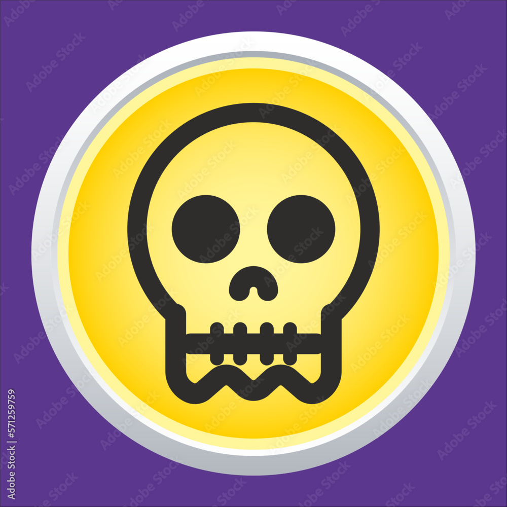 Fototapeta premium Skull vector icon. Style is flat rounded symbol, rounded angles.