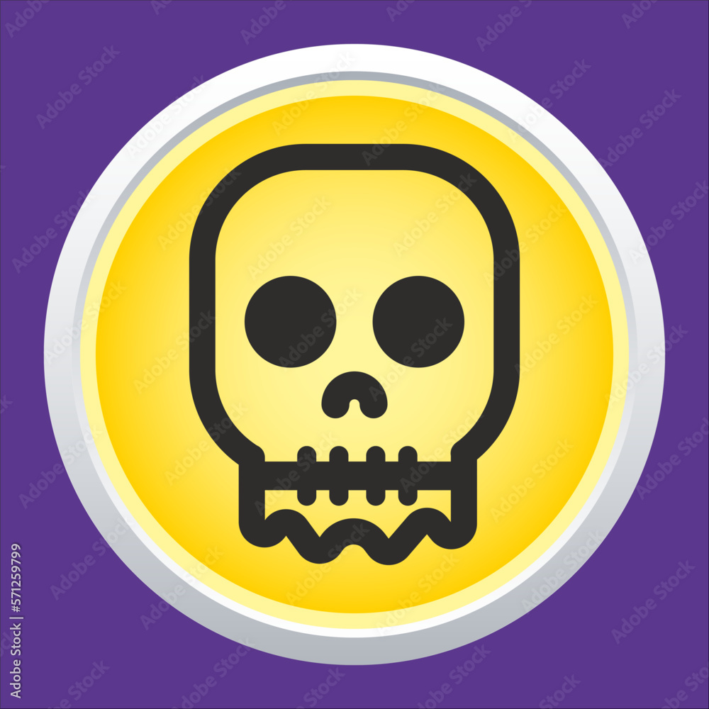 Skull vector icon. Style is flat rounded symbol, rounded angles. Skull vector icon. Style is flat rounded symbol, rounded angles.