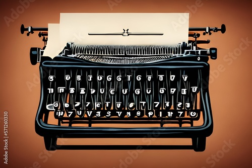 vintage typewriter on white photo