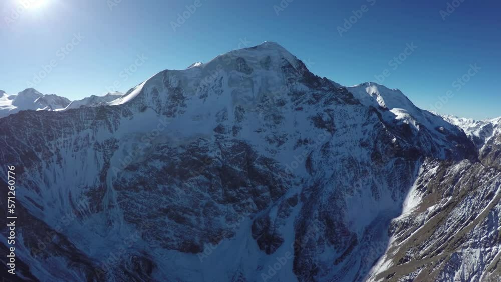 Caucasus, North Ossetia. Tsatadon Gorge. The summit of Shaukhoh. Caucasus, North Ossetia. Tsatadon Gorge. The summit of Shaukhoh.