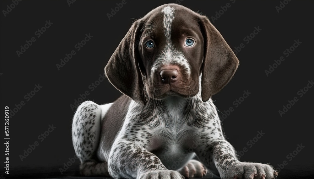 Shorthaired pointer puppy studio photography style generative ai