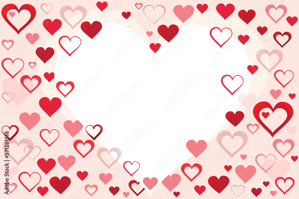 Romantic frame of hearts. Valentine's day backgraund. Vector