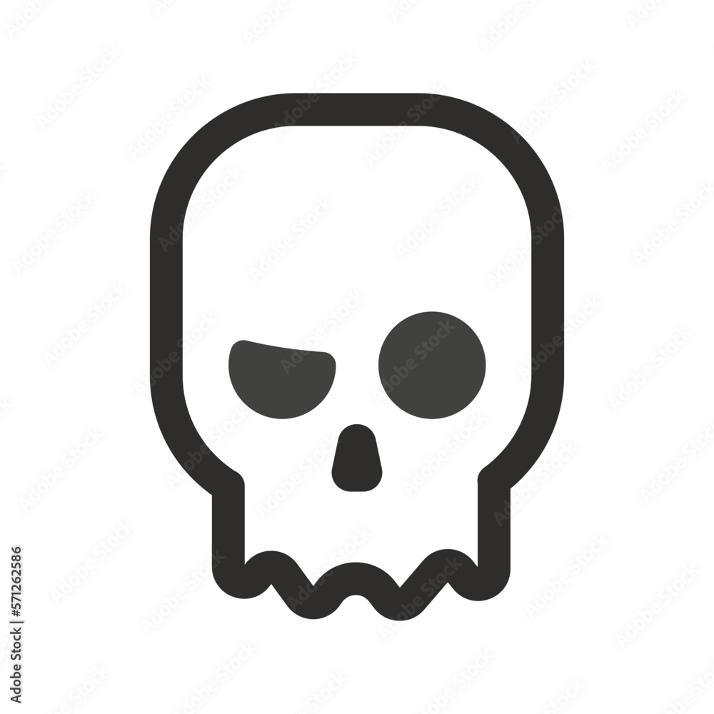 Skull vector icon. Style is flat rounded symbol, rounded angles, white background. Skull vector icon. Style is flat rounded symbol, rounded angles, white background.