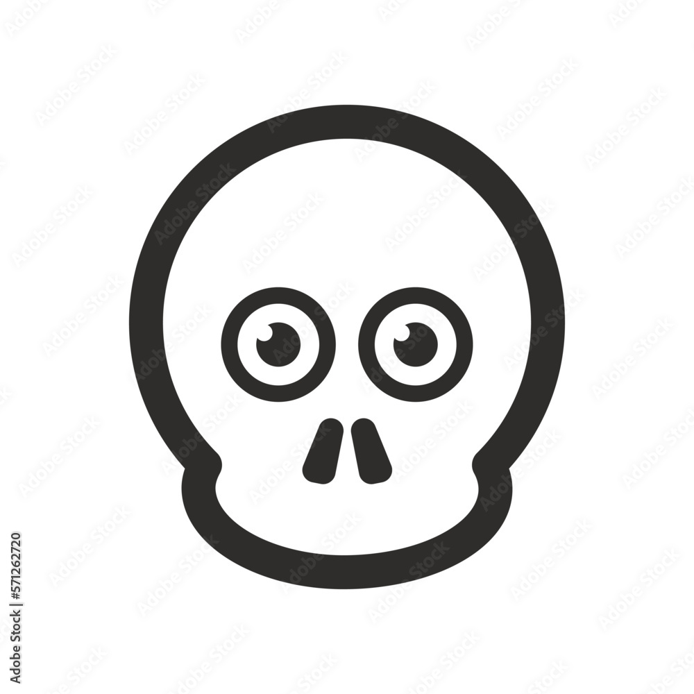 Skull vector icon. Style is flat rounded symbol, rounded angles, white background. Skull vector icon. Style is flat rounded symbol, rounded angles, white background.
