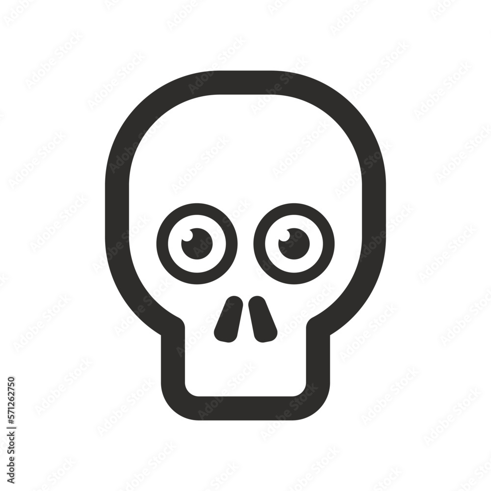 Skull vector icon. Style is flat rounded symbol, rounded angles, white background. Skull vector icon. Style is flat rounded symbol, rounded angles, white background.