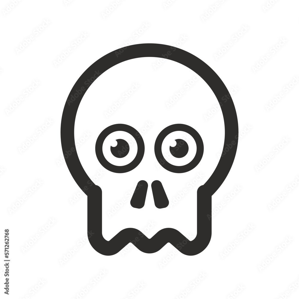 Skull vector icon. Style is flat rounded symbol, rounded angles, white background. Skull vector icon. Style is flat rounded symbol, rounded angles, white background.