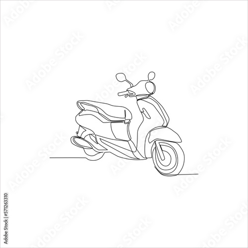 electric motorcycle continuous line art