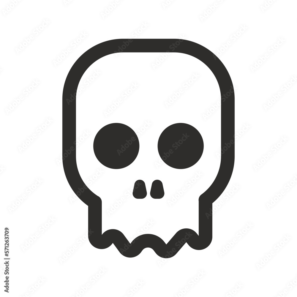 Skull vector icon. Style is flat rounded symbol, rounded angles, white background. Illustration Vector EPS Skull vector icon. Style is flat rounded symbol, rounded angles, white background. Illustration Vector EPS