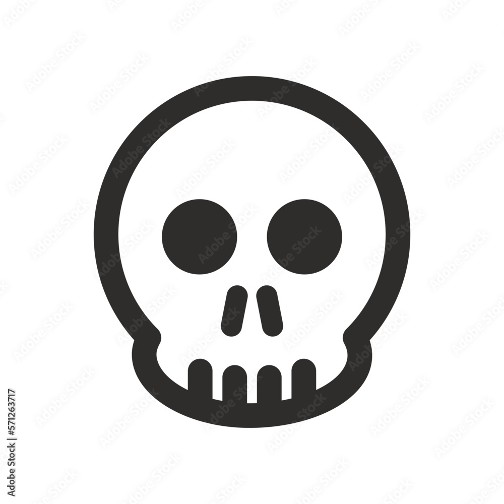Skull vector icon. Style is flat rounded symbol, rounded angles, white background. Illustration Vector EPS Skull vector icon. Style is flat rounded symbol, rounded angles, white background. Illustration Vector EPS