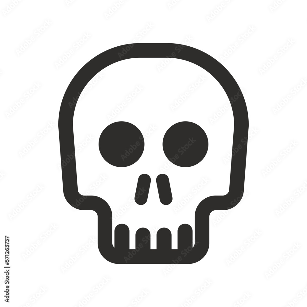 Skull vector icon. Style is flat rounded symbol, rounded angles, white background. Illustration Vector EPS Skull vector icon. Style is flat rounded symbol, rounded angles, white background. Illustration Vector EPS
