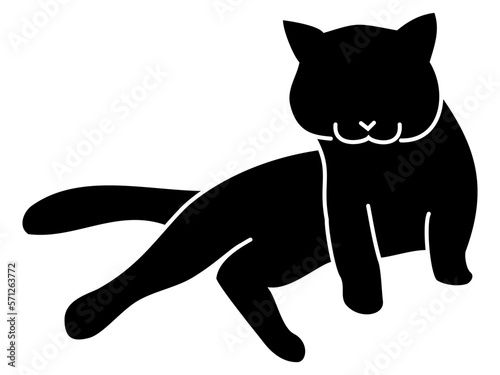 寝そべってこちらを気にしている猫
