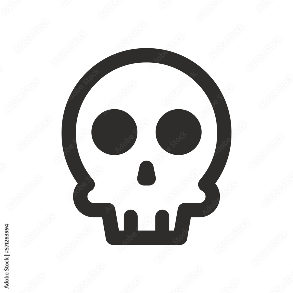 Skull vector icon. Style is flat rounded symbol, rounded angles, white background. Illustration Vector EPS Skull vector icon. Style is flat rounded symbol, rounded angles, white background. Illustration Vector EPS