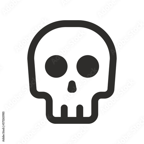 Skull vector icon. Style is flat rounded symbol, rounded angles, white background. Illustration Vector EPS