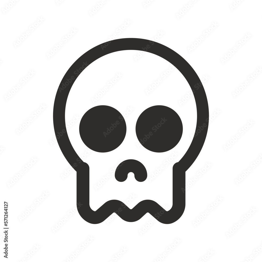 Skull vector icon. Style is flat rounded symbol, rounded angles, white background. Illustration Vector EPS Skull vector icon. Style is flat rounded symbol, rounded angles, white background. Illustration Vector EPS