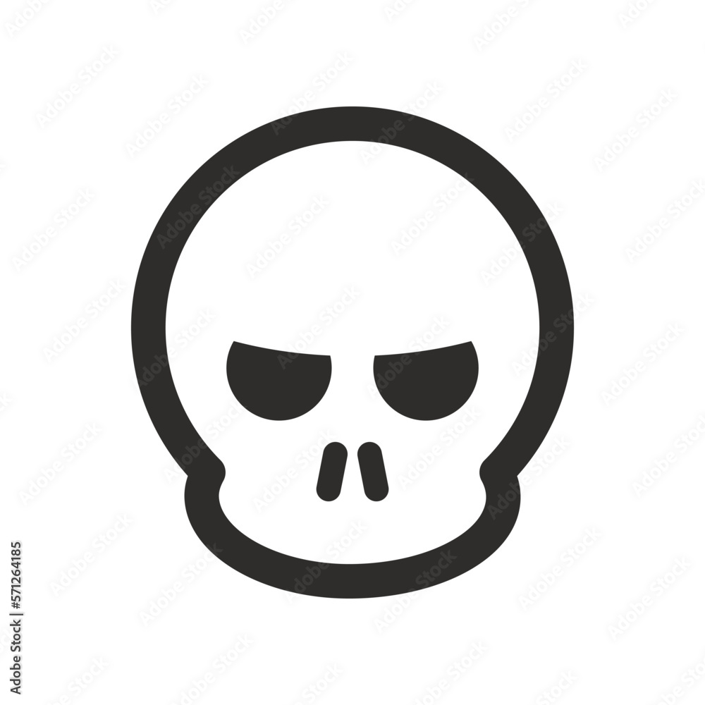 Skull vector icon. Style is flat rounded symbol, rounded angles, white background. Illustration Vector EPS Skull vector icon. Style is flat rounded symbol, rounded angles, white background. Illustration Vector EPS