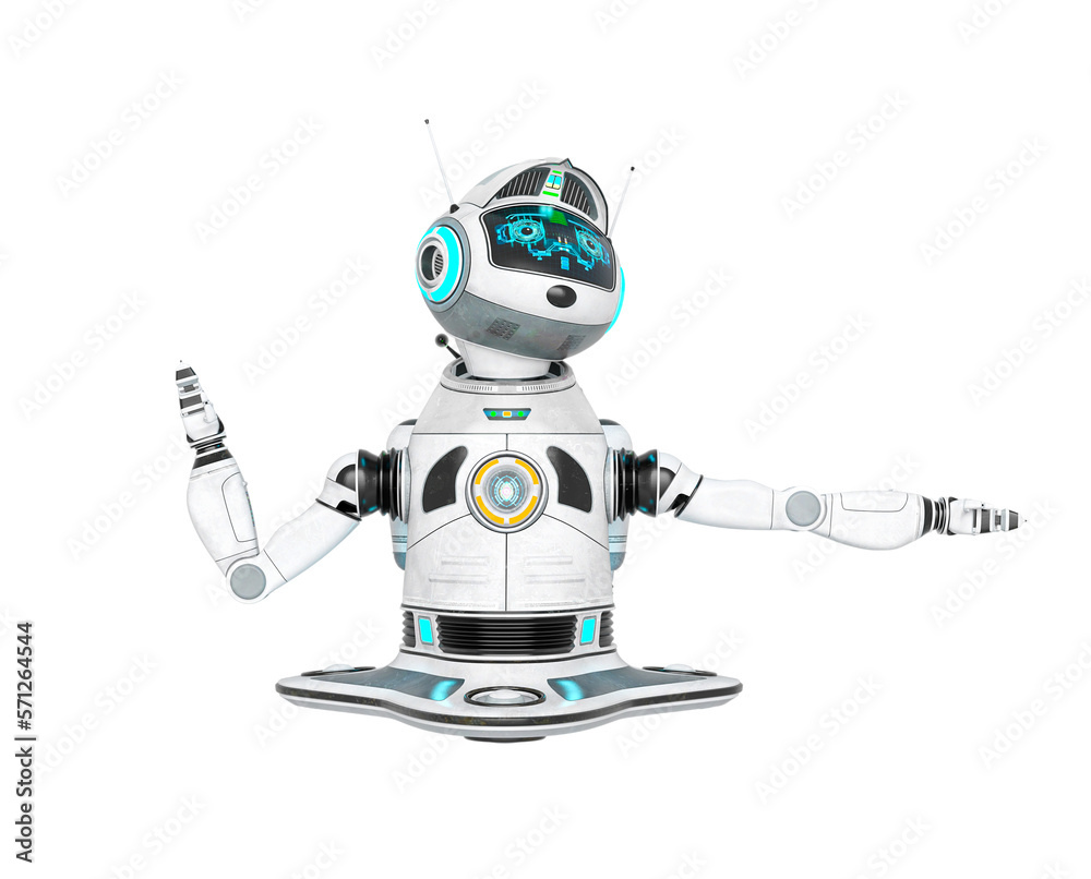 Naklejka premium bot robot is saying to turn right