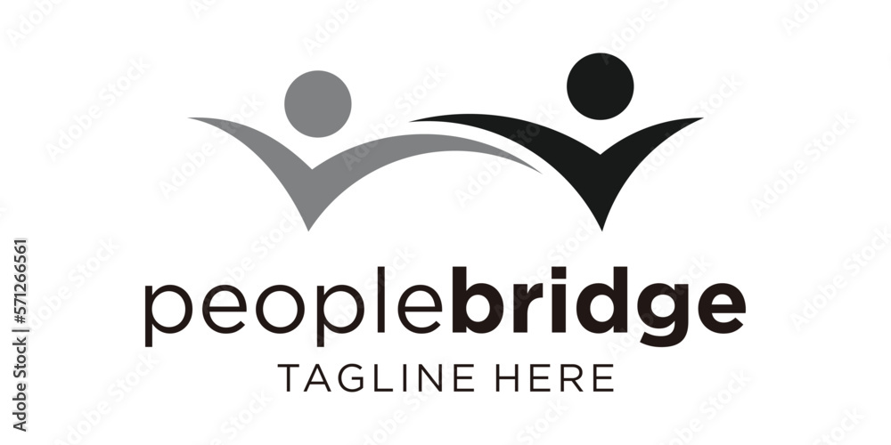 set logo design people and bridge icon vector illustration set logo design people and bridge icon vector illustration