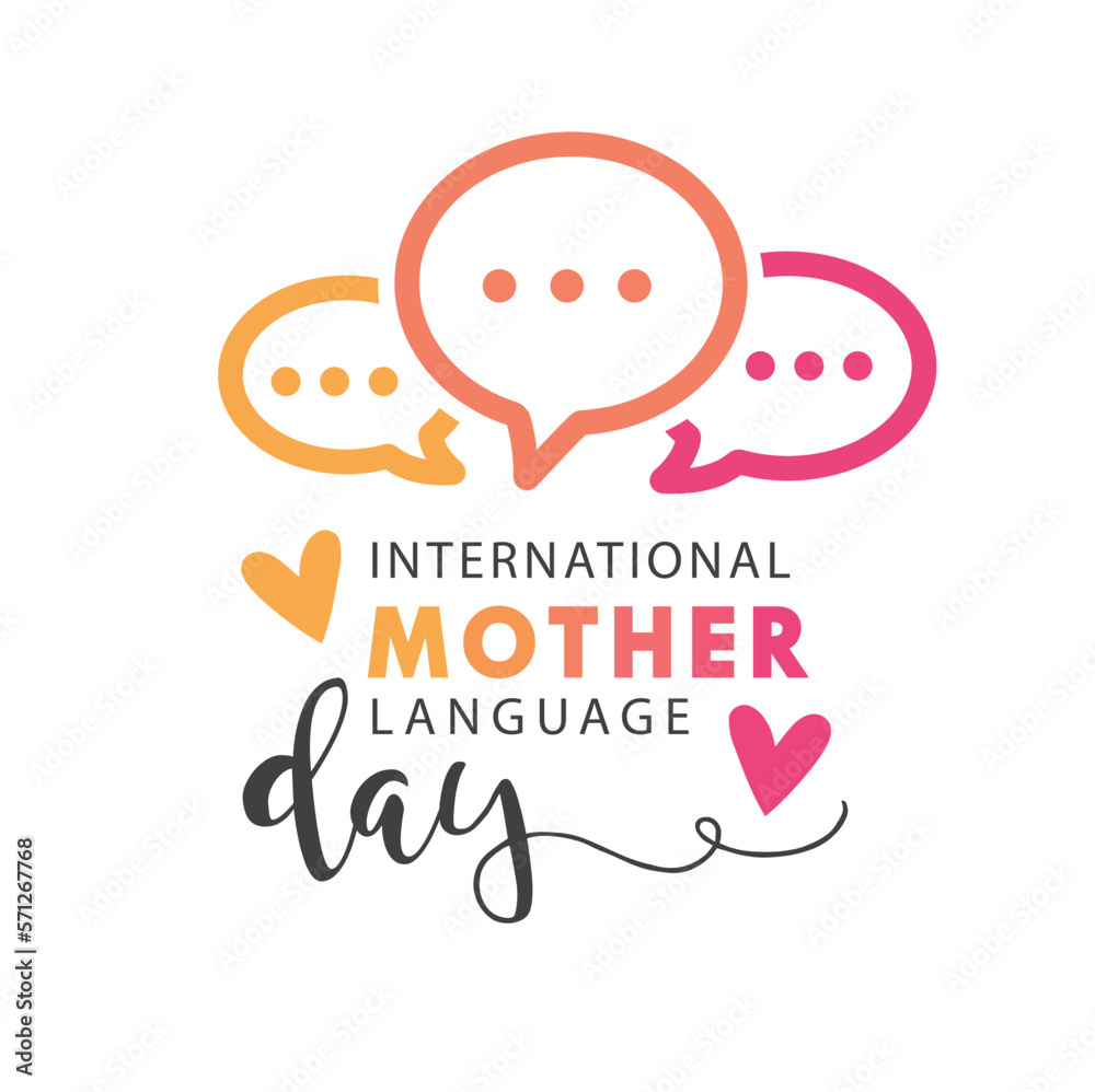 International mother language day, vector, illustration, sticker.