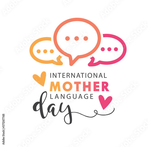International mother language day, vector, illustration, sticker.