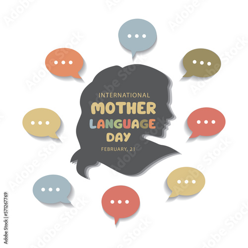 International mother language day, illustration, vector, icon.