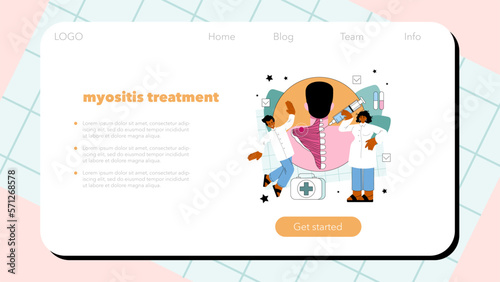 Orthopedist web banner or landing page. Idea of human skeletal