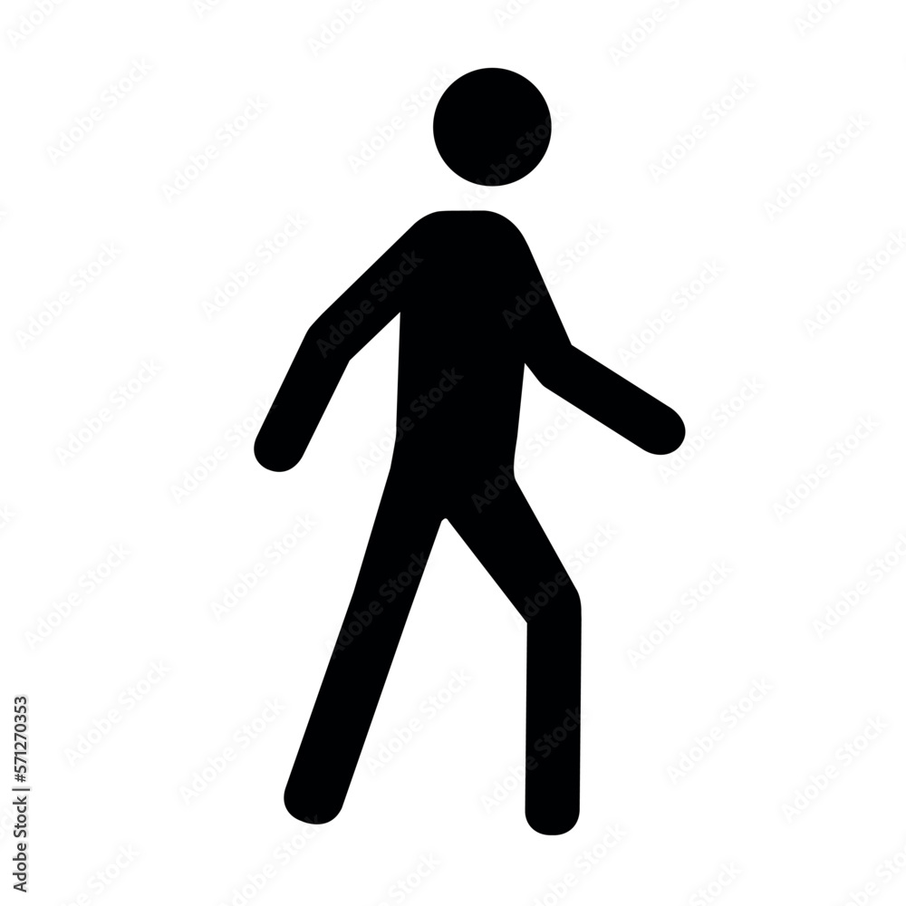 Light Physical Activity, Welbeing Concept, Vector Icon Isolated on White Background. Pedestrian