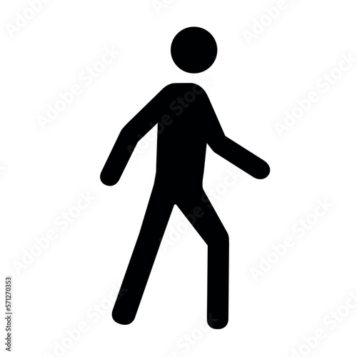 Light Physical Activity, Welbeing Concept, Vector Icon Isolated on White Background. Pedestrian