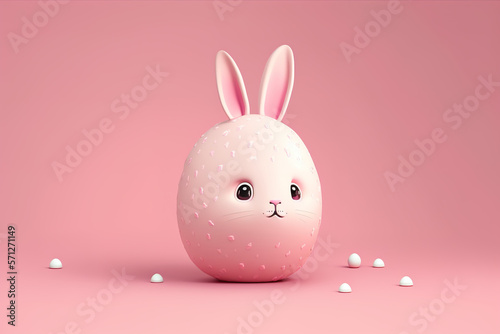 Easter bunny in the shape of a pink egg. ia generate