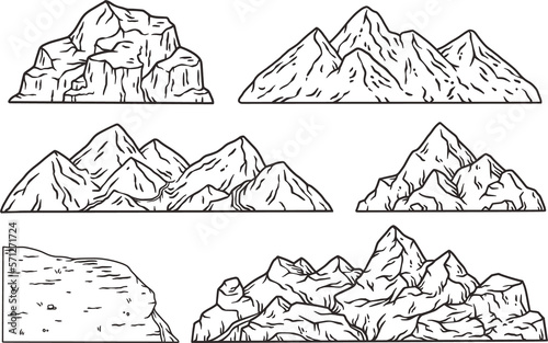 Mountains and rocks for climping and camping adventure outside design