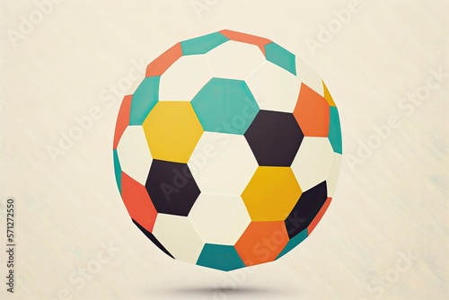 Vector retro style soccer ball silhouette. Generative AI