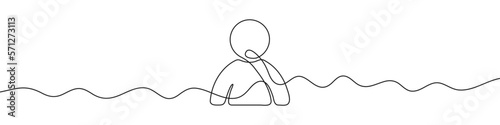 Continuous linear drawing of man. Single line drawing of a silhouette of a man. Vector illustration.