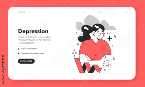 Cycle of investor emotions web banner or landing page.
