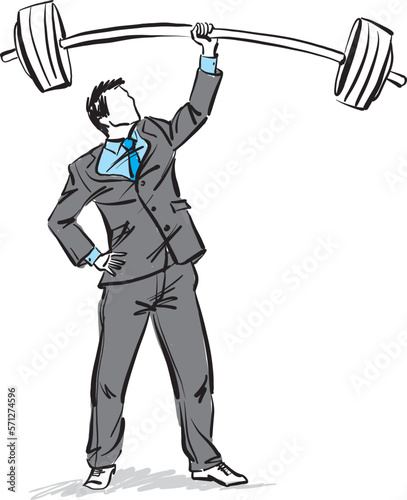 businessman strong succesful business concept vector illustration