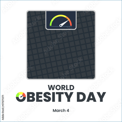 World Obesity Day Celebration Poster Event Vector Background Illustration Concept in March