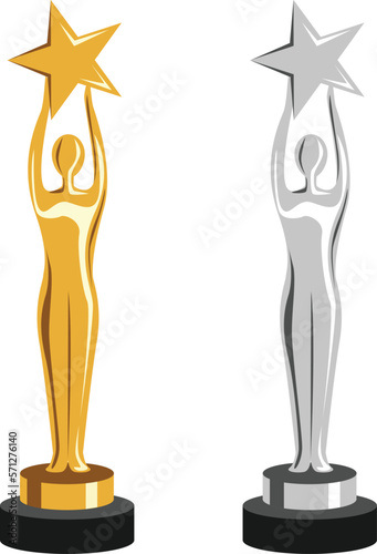 Award ceremony. Award figurine vector.