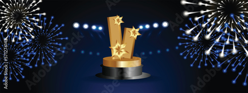 Award ceremony. Award figurine vector.