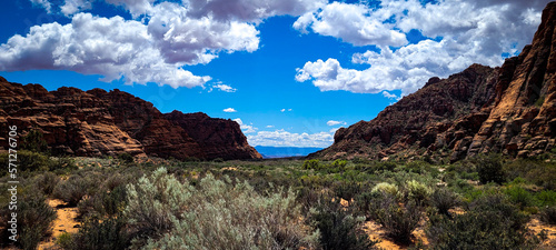 landscape with blue sky