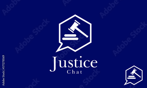 Justice Chat Logo Design Template.