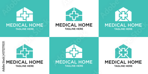 logo design home and health icon vector illustration abstract