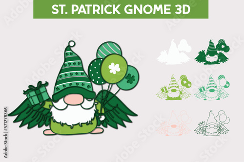 St. patrick Gnome 3d design