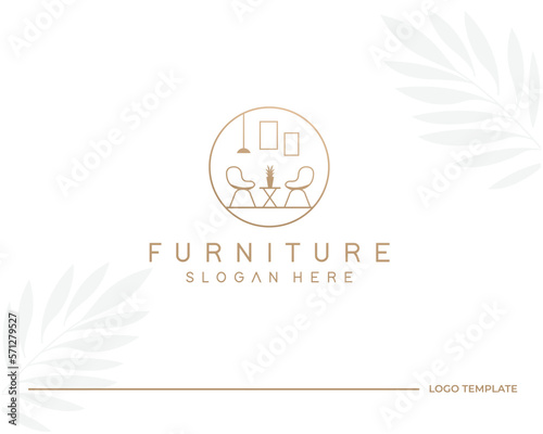 furniture gallery logo design and interior Room,
