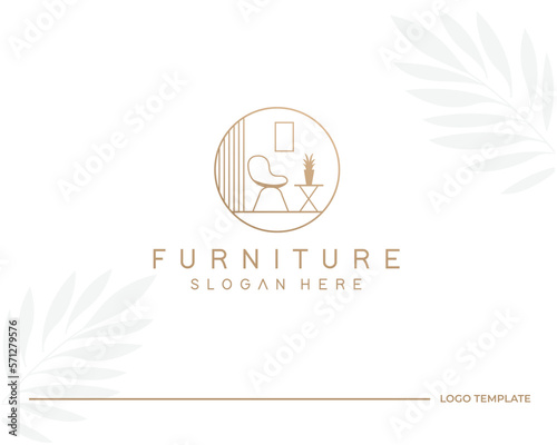 furniture gallery logo design and interior Room,