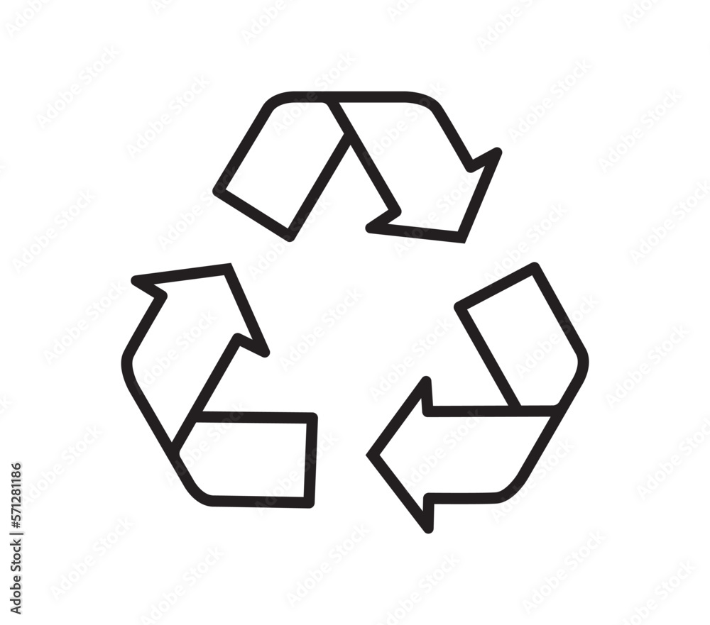 Recycle Symbol Line Icon Isolated Vector Illustration Recycle Symbol Line Icon Isolated Vector Illustration
