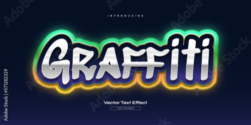 Editable Graffiti Text Style with Glowing Neon Effect