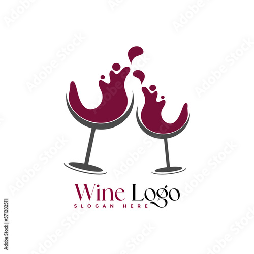 Wine Glass Wine Beverage logo design company logo design