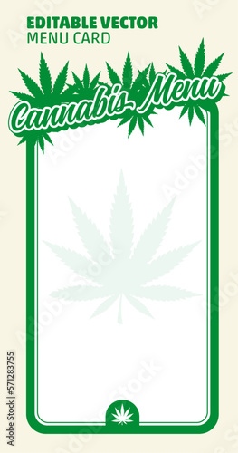 Cannabis Menü Rahmen Vektor Vorlage